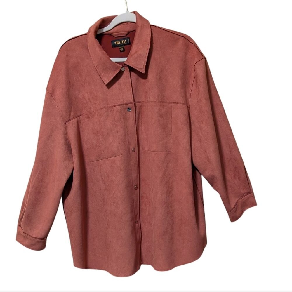 Truth by Republic jacket women's size 3X faux suede leather oversized shacket